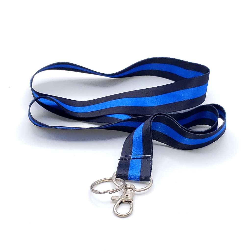 Thin Blue Line Lanyard Keyholder Id Holder Black And BlueLeo Police Lanyard
